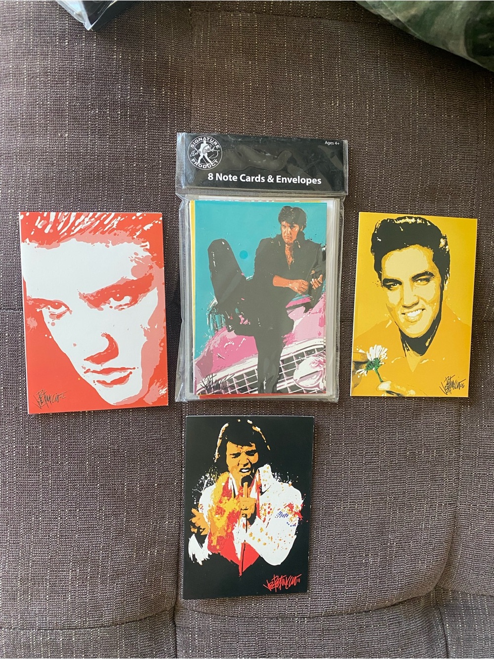Multicolor Elvis Pop Art Blank Card Set New